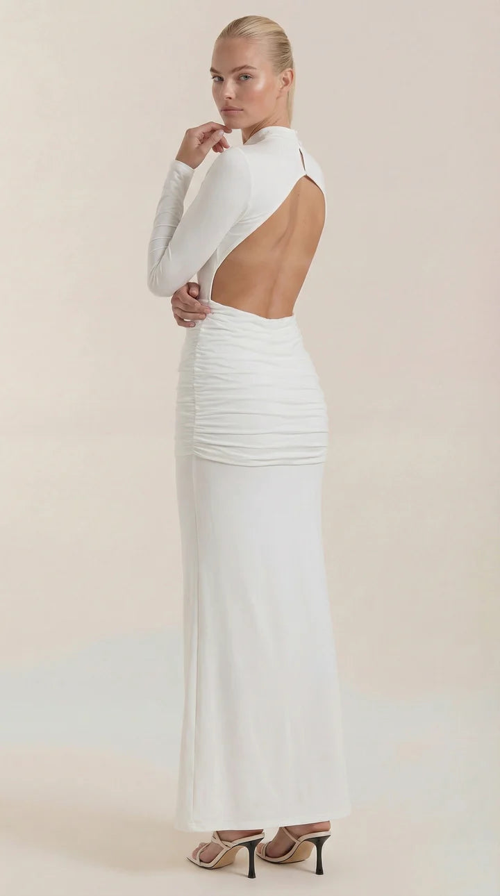 Maxi Vestido Krista de Cuello Alto