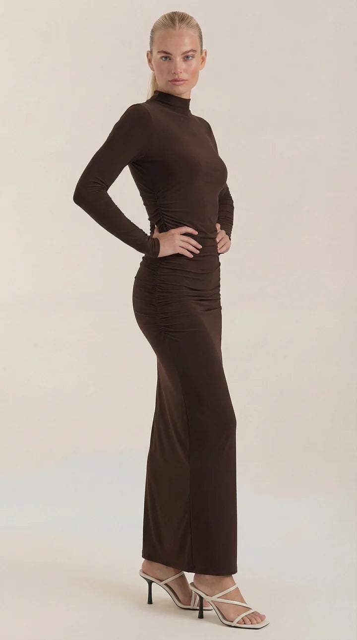 Maxi Vestido Krista de Cuello Alto