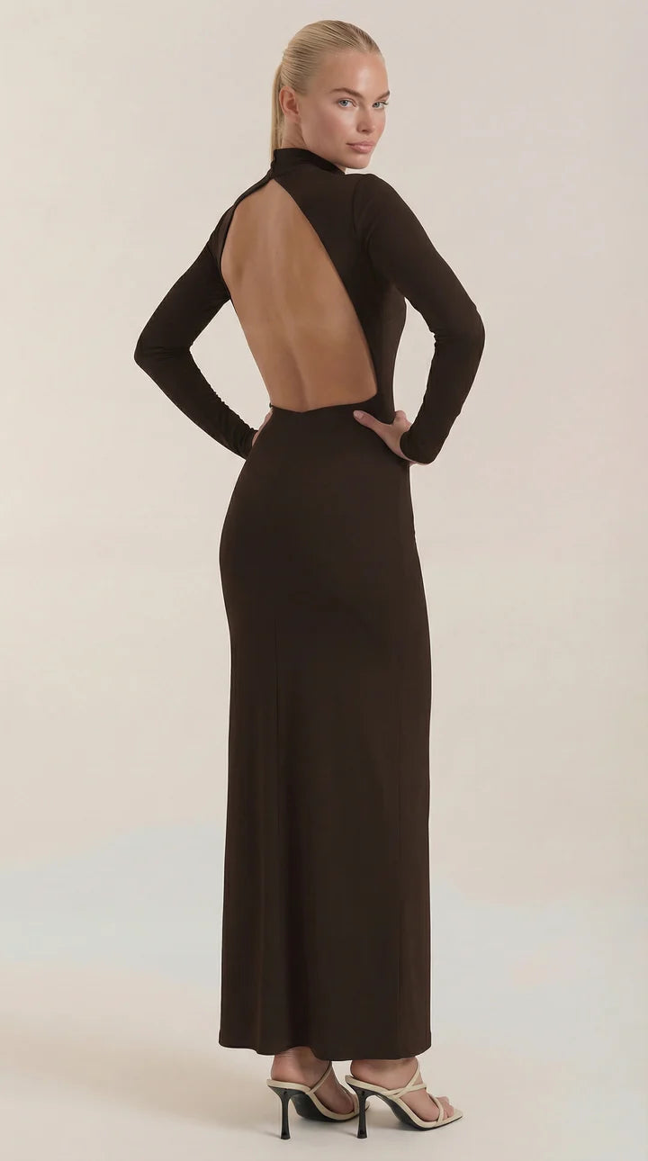 Maxi Vestido Krista de Cuello Alto