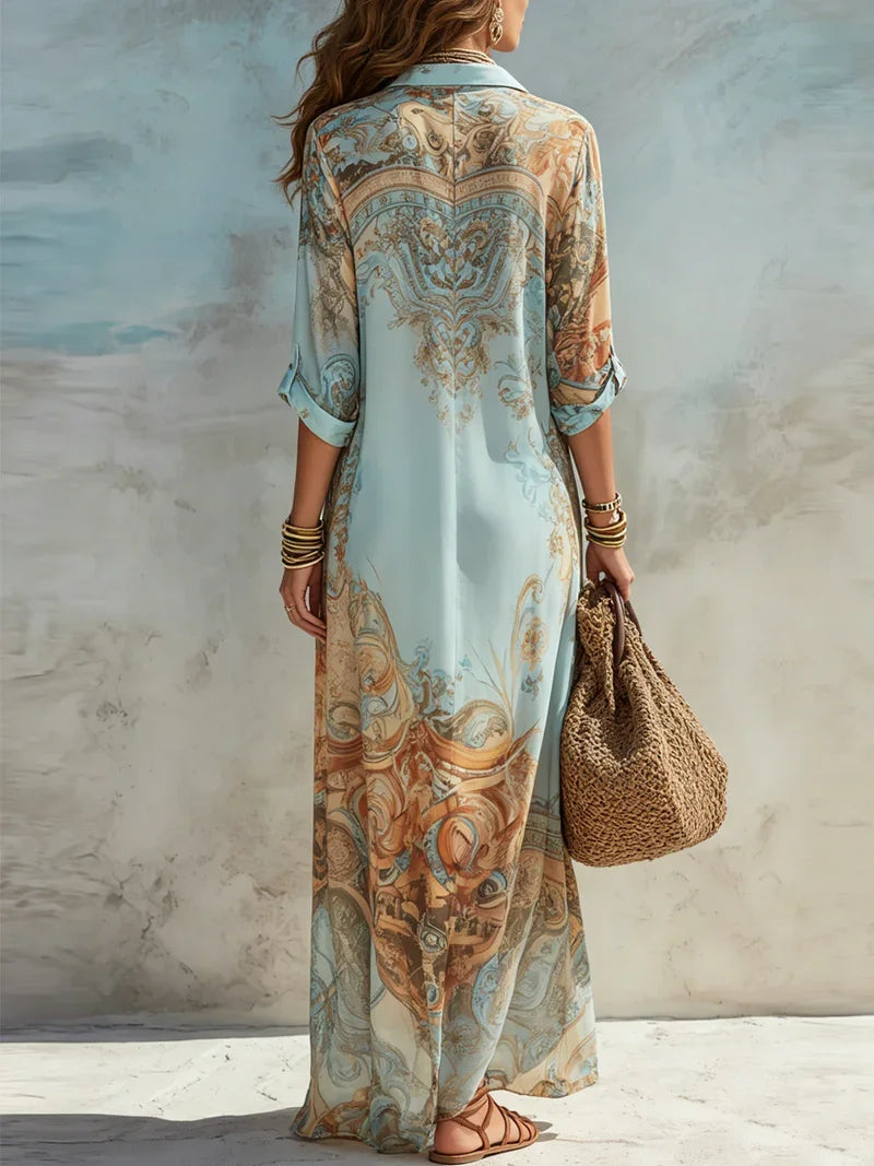 Selena | Vestido tipo camisa «Mediterráneo»