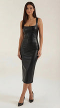 Vestido Bodycon Yvonne de cuero sintético