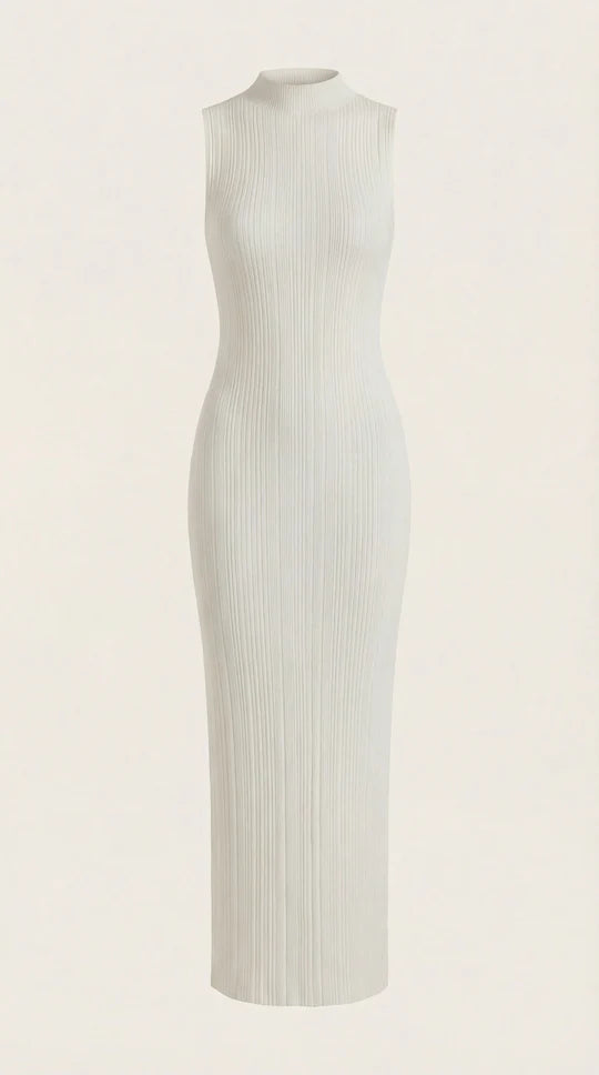 Vestido Sonia midi ajustado de cuello alto