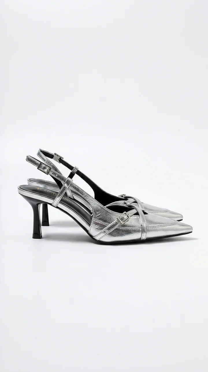 Zapatos de tacón Samantha con tira trasera y hebilla