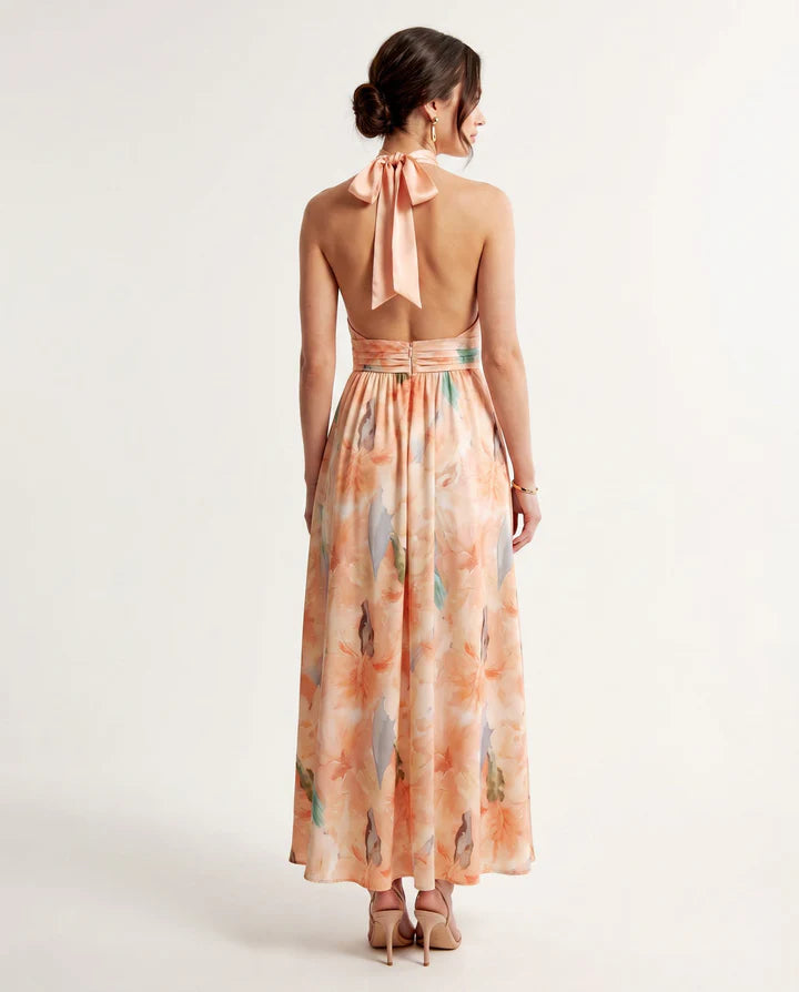 Sofía | Elegante vestido con estampado floral acuarela