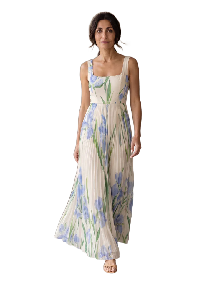 Oriah | Vestido largo de corte en A con estampado floral