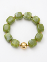 Pulsera con perlas de resina y metal