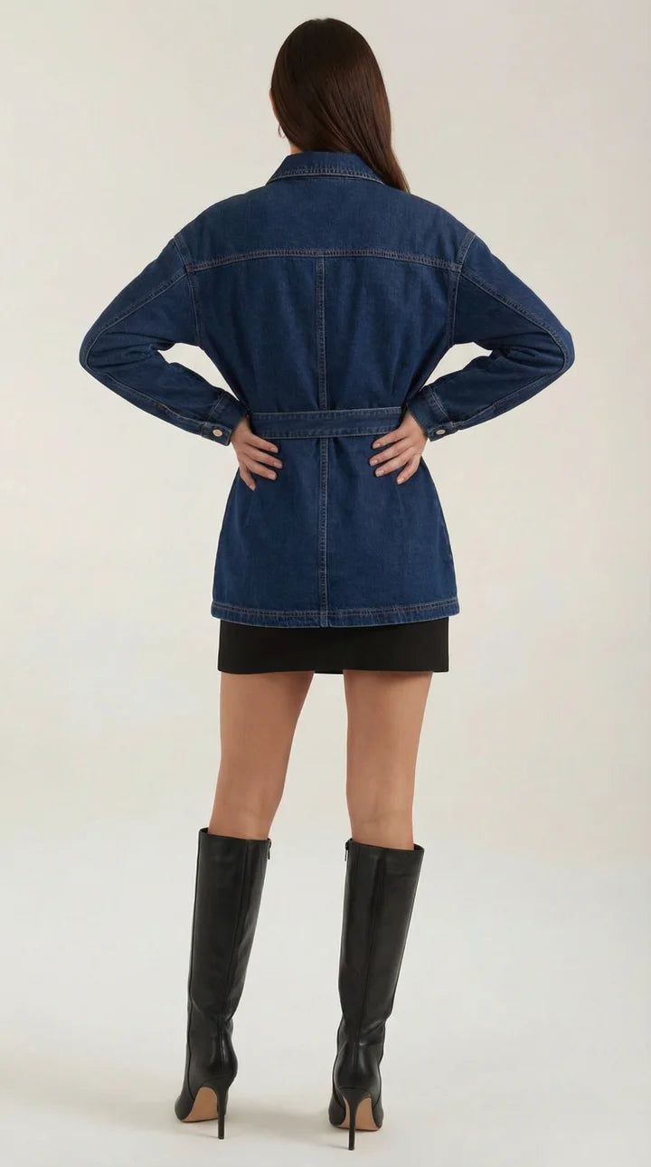 Chaqueta de mezclilla Alice con cinturón ajustable